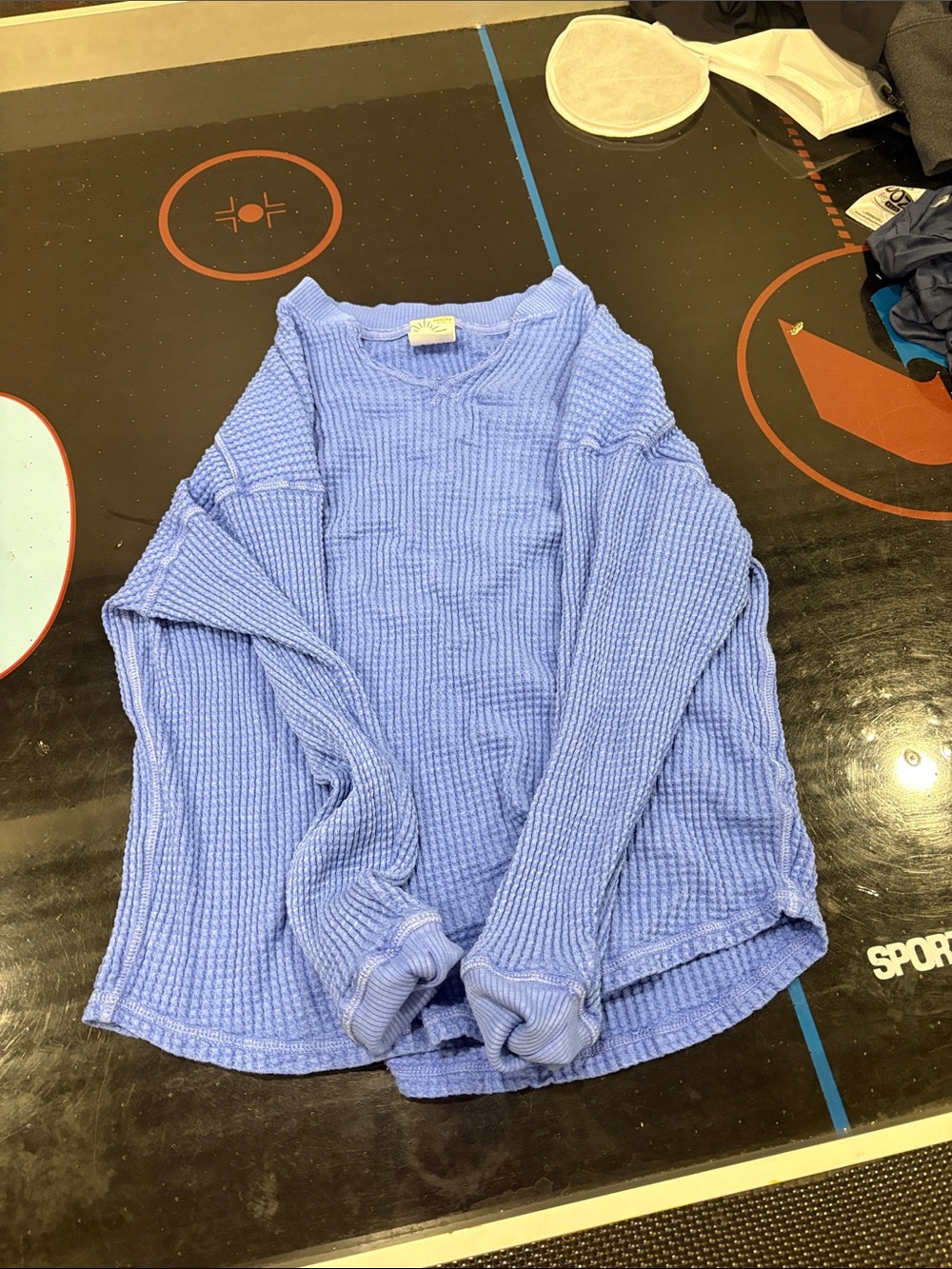 aerie Lavender Scoop Neck Waffle Knit Sweater